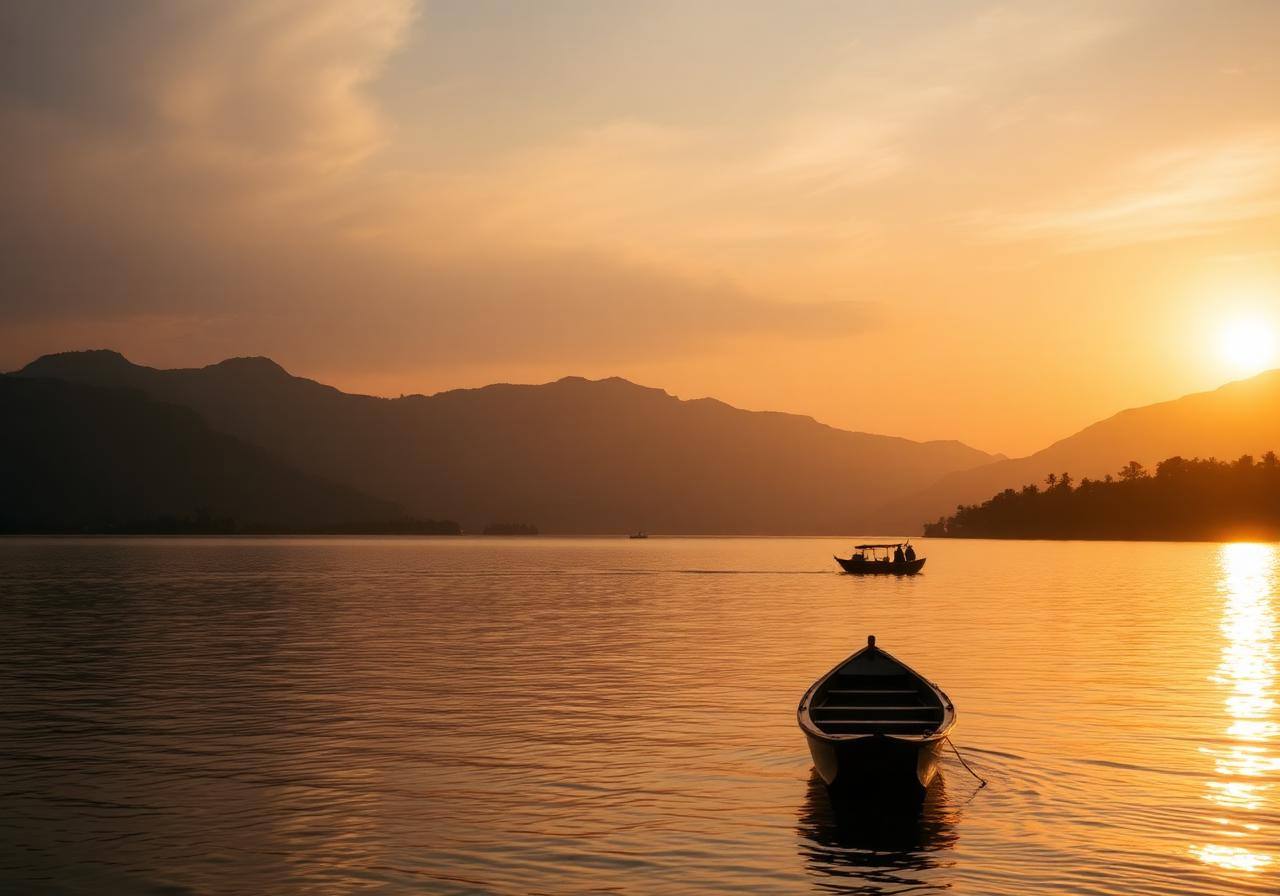 Lake Kivu Rwanda at sunset